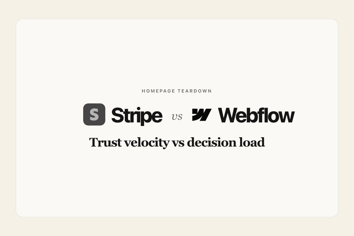 Why Stripe's Homepage Feels Trustworthy Faster Than Webflow's